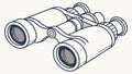 Binoculars illustration optical tool for viewing distance, vector design Generative AI Royalty Free Stock Photo