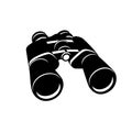 binoculars isolated on a white background. Silhouette of black binoculars. vector illustration Royalty Free Stock Photo