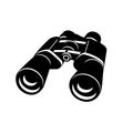 binoculars isolated on a white background. Silhouette of black binoculars. vector illustration Royalty Free Stock Photo
