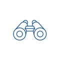 Binoculars line icon concept. Binoculars flat  vector symbol, sign, outline illustration. Royalty Free Stock Photo