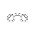 Binoculars line icon, outline vector sign isolated on white. Royalty Free Stock Photo