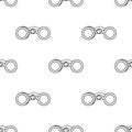 Binoculars line stylye icon. Vector. Seamless patternon white background