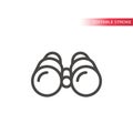 Binoculars line vector icon. Outline binocular symbol.