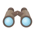 Binoculars for observation.African safari single icon in cartoon style vector symbol stock illustration web. Royalty Free Stock Photo