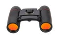 Binoculars with orange lenses on a white background, isolated image