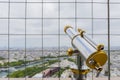 Binoculars overlooking for Paris from top of the EIFFEL TOWER Royalty Free Stock Photo