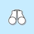 Binoculars sticker icon. Simple thin line, outline vector of web icons for ui and ux, website or mobile application Royalty Free Stock Photo