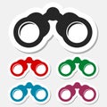 Binoculars sticker set Royalty Free Stock Photo