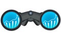 Binoculars with stock chart