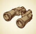 Binoculars. Vector drawing Royalty Free Stock Photo