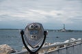 Binoculars with view of Statue of Liberty Royalty Free Stock Photo