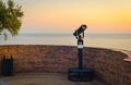Binoscope on evening embankment Royalty Free Stock Photo