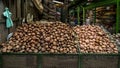 Bins of Potatoes at a South American Vegetable Market Royalty Free Stock Photo