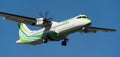 Binter Canarias Airlines flies in the blue sky. Landing at Tenerife Airport