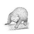 Binturong Engraving Illustration