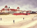 Binz, Germany 27th of January 2018. Kurhaus with promenade