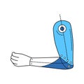 Bio artificial hand color line icon. Type of prosthesis. Replaces an absent natural hand. Pictogram for web page, mobile app,