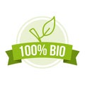 100% Bio Badge - Eps10 Vector.