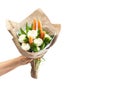 Bio Bouquet with carot Royalty Free Stock Photo