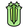 Bio celery icon color outline vector