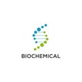 Bio chemical company logo design with using molecule connection icon