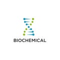 Bio chemical company logo design with using molecule connection icon