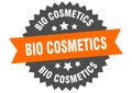 bio cosmetics sign. bio cosmetics round isolated ribbon label. Royalty Free Stock Photo