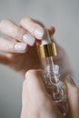 Bio cosmetics - serum in pipetted. Organic liquid in a bottle