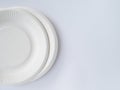 Bio degradable plate on white background