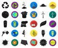 Bio and ecology black,flat icons in set collection for design. An ecologically pure product vector symbol stock web