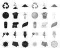 Bio and ecology black.mono icons in set collection for design. An ecologically pure product vector symbol stock web