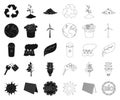 Bio and ecology black,outline icons in set collection for design. An ecologically pure product vector symbol stock web