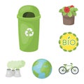 Bio and ecology cartoon icons in set collection for design. An ecologically pure product vector symbol stock web