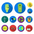Bio and ecology flat icons in set collection for design. An ecologically pure product vector symbol stock web
