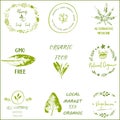 Bio, Ecology, Organic logos and icons, labels, tags. Royalty Free Stock Photo