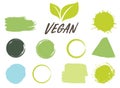 Bio, Ecology, Organic logos and icons, labels, tags. Hand drawn bio healthy food badges, set of raw, vegan, healthy food