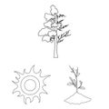 Bio and ecology outline icons in set collection for design. An ecologically pure product vector symbol stock web Royalty Free Stock Photo