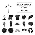 Bio and ecology set icons in black style. Big collection of bio and ecology vector symbol stock illustration Royalty Free Stock Photo