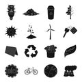 Bio and ecology set icons in black style. Big collection of bio and ecology vector symbol stock illustration Royalty Free Stock Photo