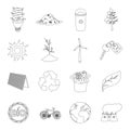 Bio and ecology set icons in outline style. Big collection of bio and ecology vector symbol stock illustration Royalty Free Stock Photo