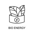 bio energy outline icon. Element of enviroment protection icon with name for mobile concept and web apps. Thin line bio energy Royalty Free Stock Photo