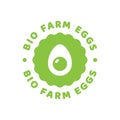 Bio farm eggs vector icon