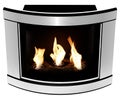 Bio fireplace convex steel frame Royalty Free Stock Photo