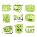 Bio Food Green Lables Set Royalty Free Stock Photo