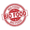 100 bio food label vector, painted round emblem icon for products packaging. Royalty Free Stock Photo