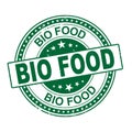 100 bio food label vector, painted round emblem icon for products packaging. Bio sign with text 100 percent, tag circle Royalty Free Stock Photo