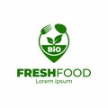 Bio food logo template. Healthy organic food symbol.