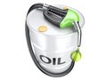 Bio fuel concept with oil barrel and gas pump nozzle.