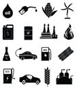 Bio fuel energy icons set