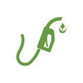 Bio fuel logo. Ecological fuel icon. Green eco pump. Petrol station sign. Green leaf pump. Vector illustration flat design Royalty Free Stock Photo